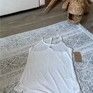 Nike Tank Top Women's Small White Dri-FIT One Elastika Standard Fit New
